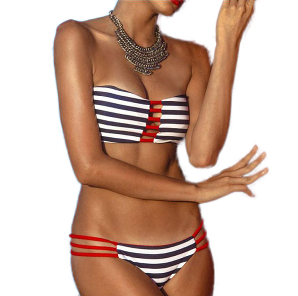 Nautical Stripe Bandeau Bikini