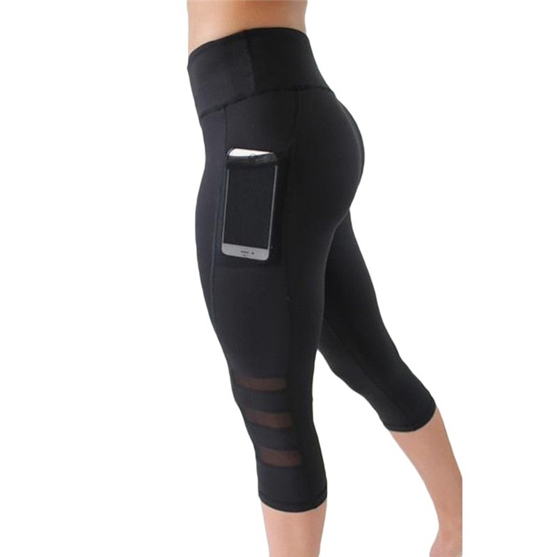 Capri Yoga Pant with Mesh Cell Phone Pocket