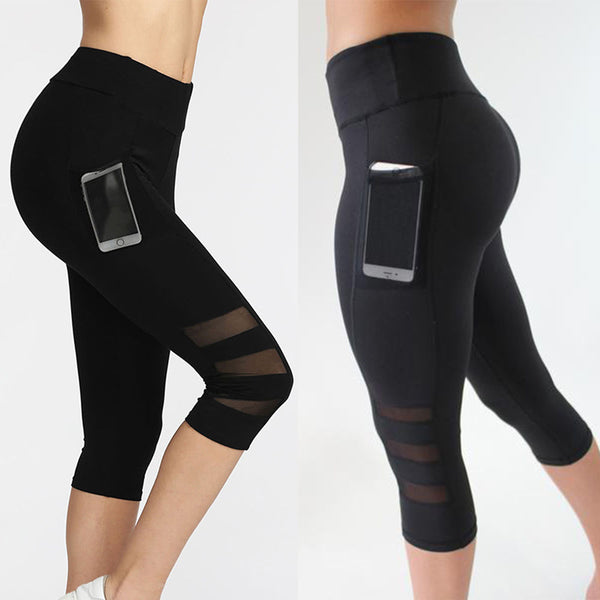 Capri Yoga Pant with Mesh Cell Phone Pocket